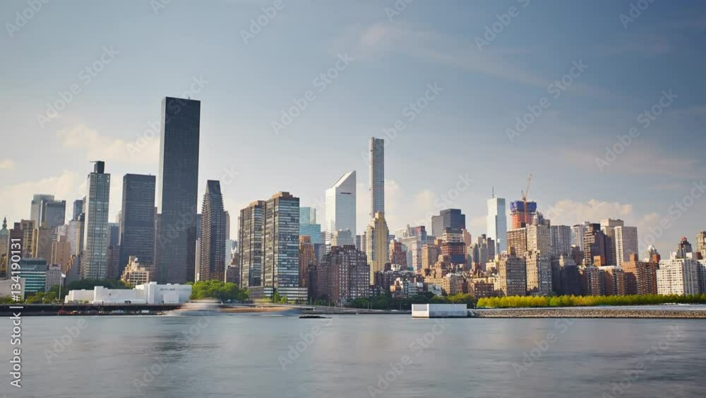 New York Manhattan View from Queens Motion Timelapse New York Manhattan View from Queens Motion Timelapse