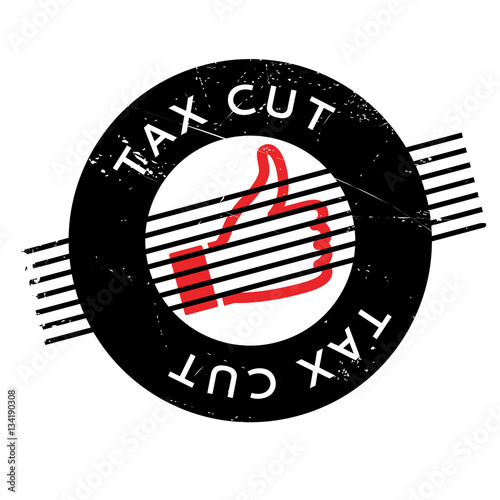 Tax Cut rubber stamp. Grunge design with dust scratches. Effects can be easily removed for a clean, crisp look. Color is easily changed.