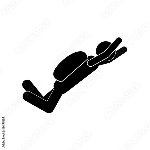 Skydiving extreme sport icon vector illustration graphic design