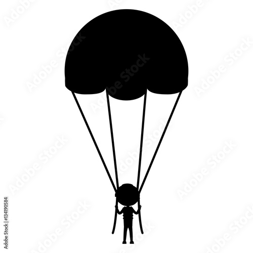 Skydiving extreme sport icon vector illustration graphic design