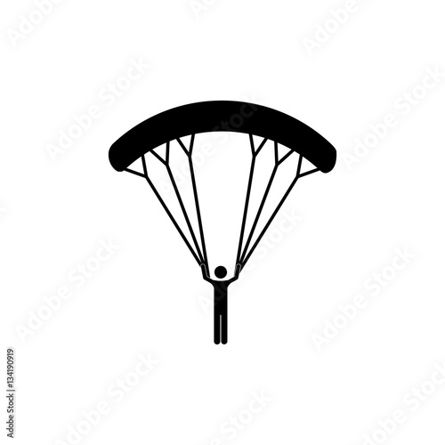 Skydiving extreme sport icon vector illustration graphic design