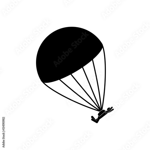 Skydiving extreme sport icon vector illustration graphic design