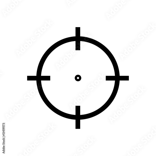 Aim icon flat. Illustration isolated on white background. Vector grey sign symbol