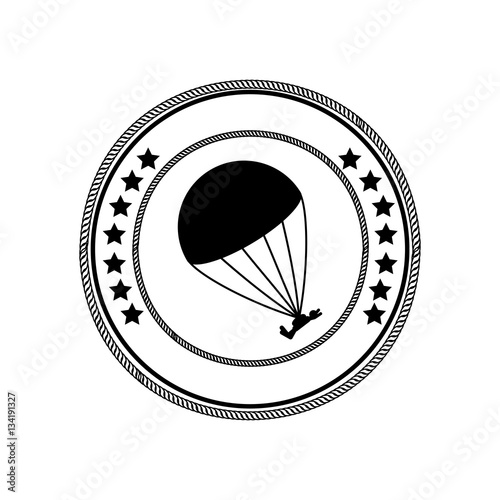 Skydiving extreme sport icon vector illustration graphic design