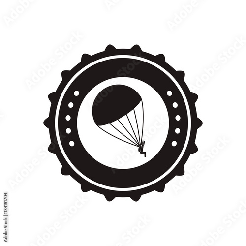 Skydiving extreme sport icon vector illustration graphic design