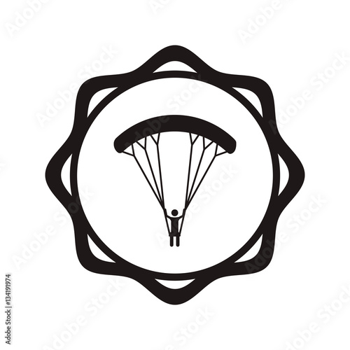 Skydiving extreme sport icon vector illustration graphic design