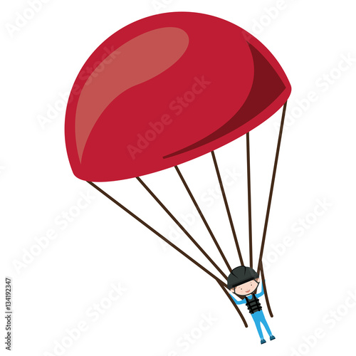 Skydiving extreme sport icon vector illustration graphic design