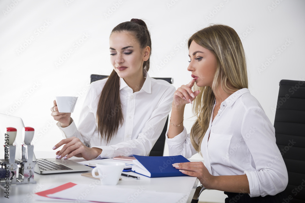 Fototapeta premium Two female colleagues at work
