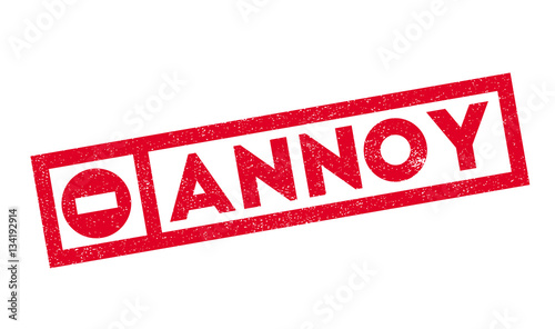 Annoy rubber stamp. Grunge design with dust scratches. Effects can be easily removed for a clean, crisp look. Color is easily changed.