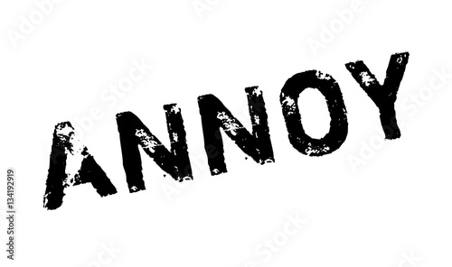Annoy rubber stamp. Grunge design with dust scratches. Effects can be easily removed for a clean, crisp look. Color is easily changed.