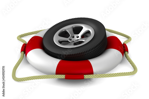 disk wheel into lifebuoy on...