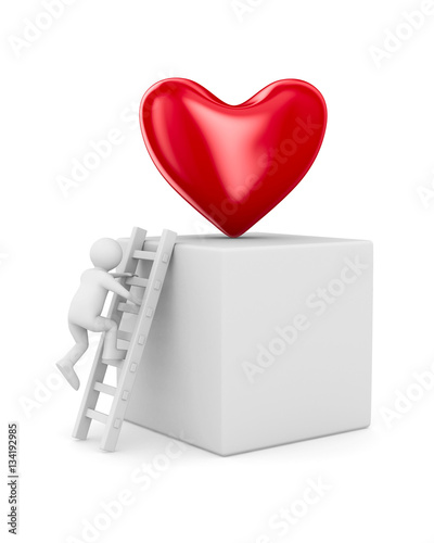 man and heart. Isolated 3D ...