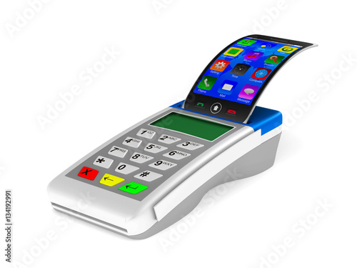 Payment by phone on white b...