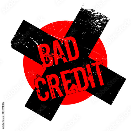 Bad Credit rubber stamp. Grunge design with dust scratches. Effects can be easily removed for a clean, crisp look. Color is easily changed.