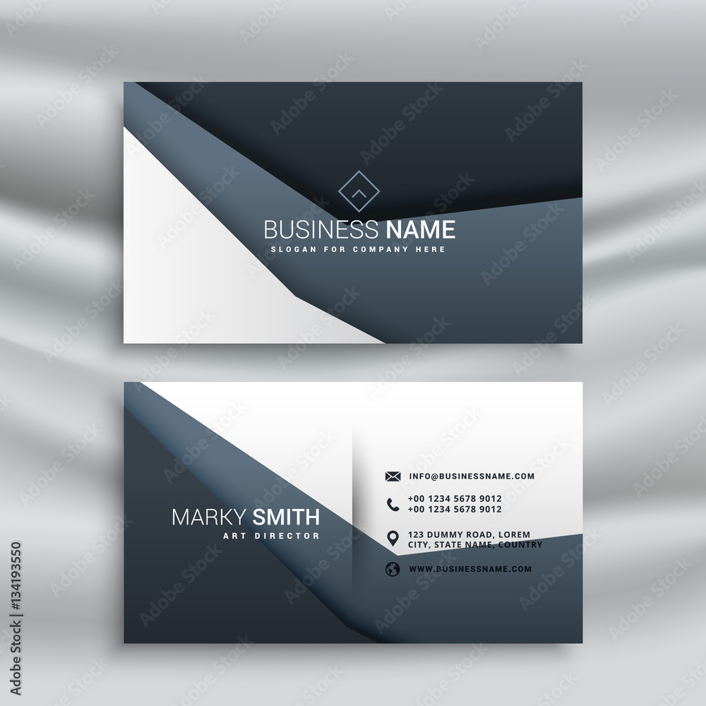 Naklejka premium gray business card with modern shapes