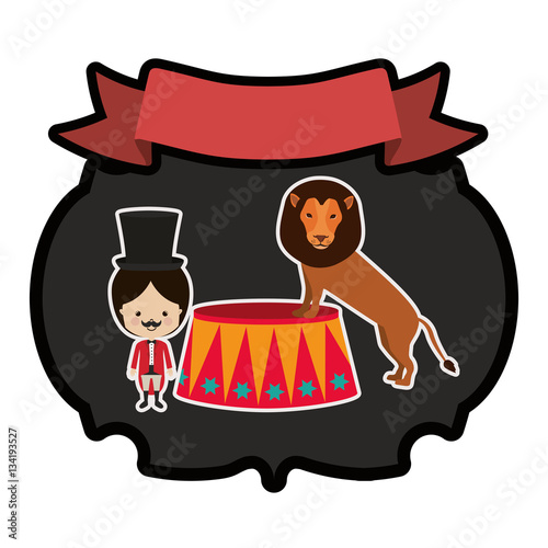 Circus tamer cartoon icon vector illustration graphic design