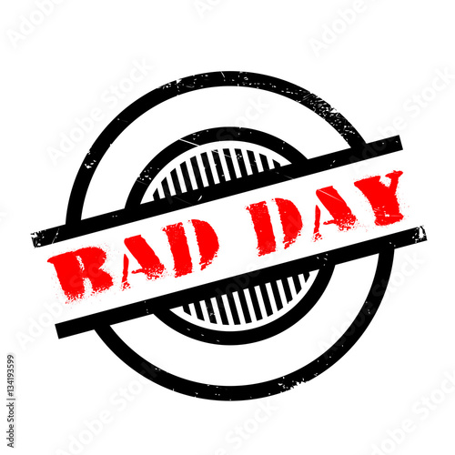 Bad Day rubber stamp. Grunge design with dust scratches. Effects can be easily removed for a clean, crisp look. Color is easily changed.