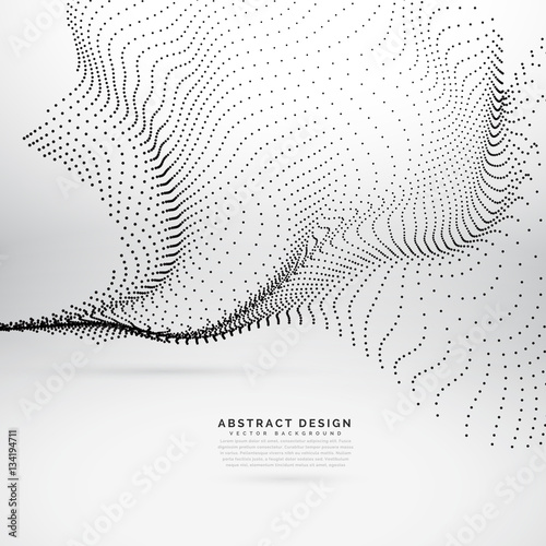 abstract flowing wave made with black dots