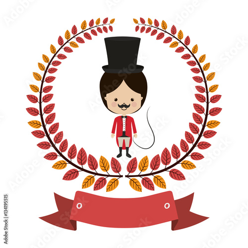 Circus tamer cartoon icon vector illustration graphic design