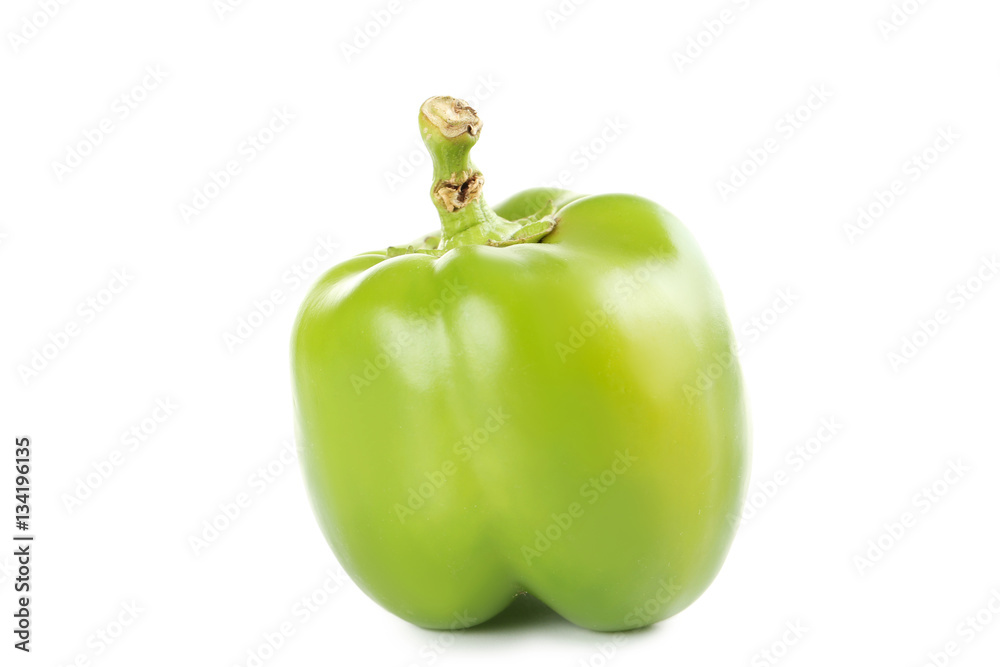 Green pepper isolated on a white