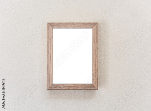 wooden frame on white wall