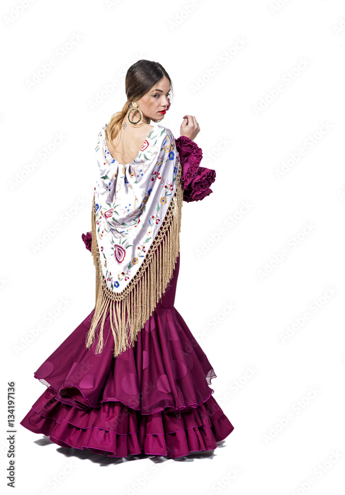 Portrait of young Flamenco dancer in beautiful dress Portrait of young Flamenco dancer in beautiful dress
