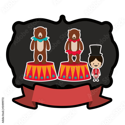 Circus tamer cartoon icon vector illustration graphic design