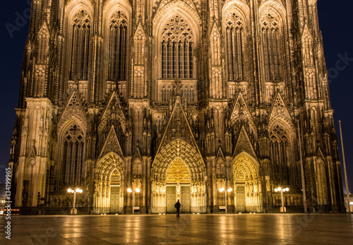 Night view of Cologne Cathedral - Germany, North Rhine-Westphalia