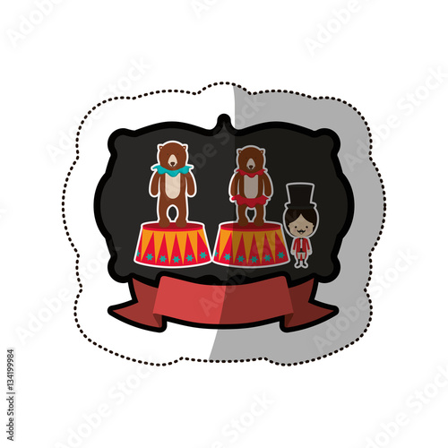 Circus tamer cartoon icon vector illustration graphic design