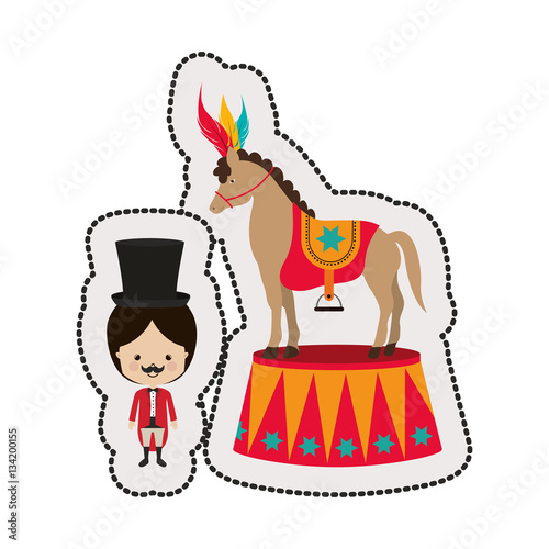 Circus tamer cartoon icon vector illustration graphic design