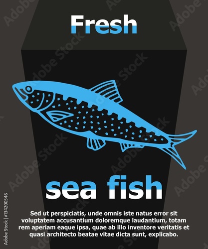 saltwater fish herring vector illustration