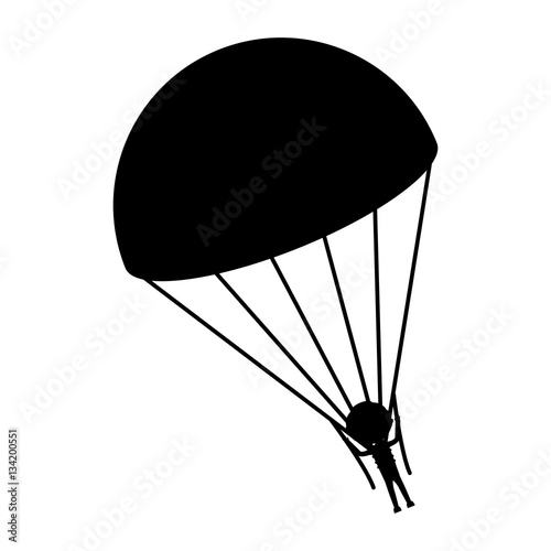 Skydiving extreme sport icon vector illustration graphic design