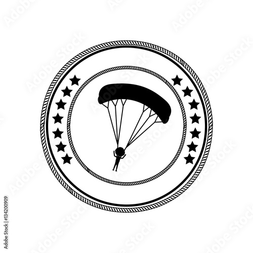 Skydiving extreme sport icon vector illustration graphic design