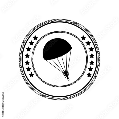 Skydiving extreme sport icon vector illustration graphic design
