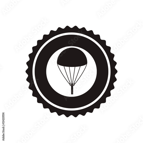 Skydiving extreme sport icon vector illustration graphic design