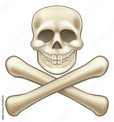 Pirate Skull and Crossbones Halloween Cartoon
