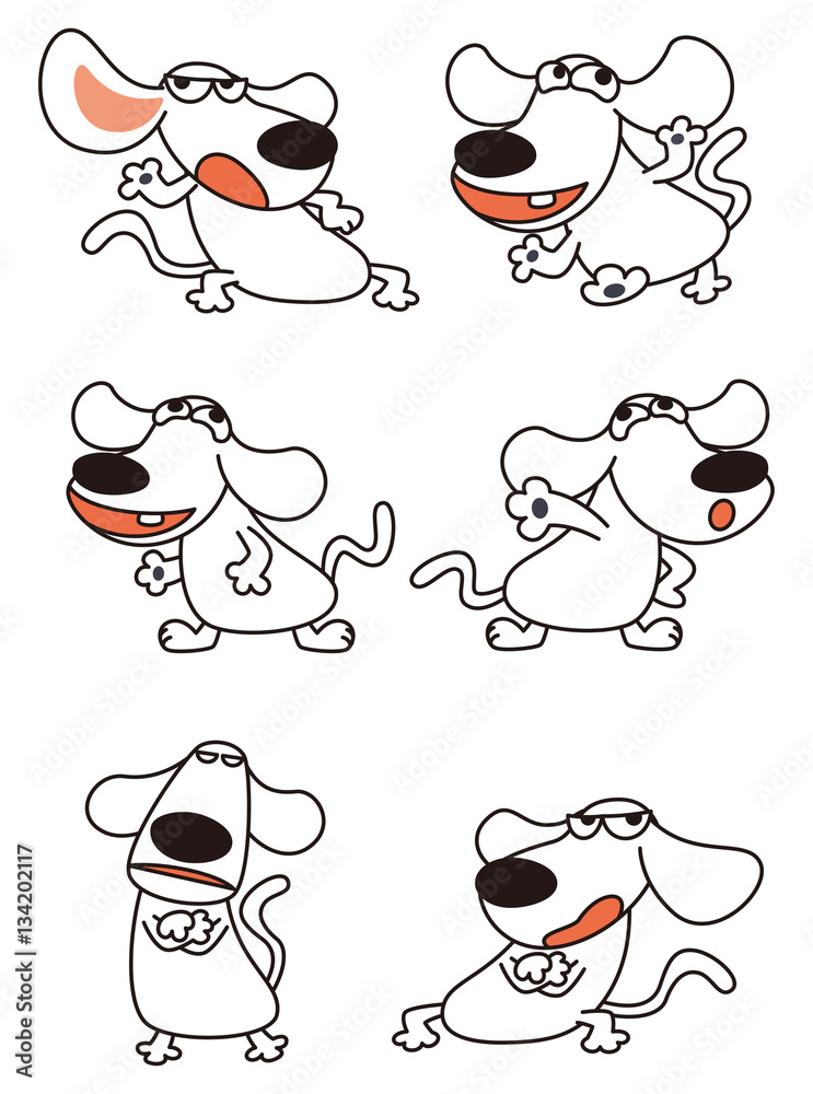 犬キャラクター 白犬 雑種 Stock イラスト Adobe Stock