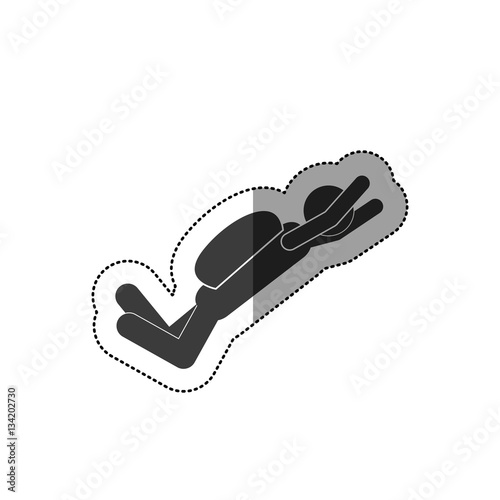 Skydiving extreme sport icon vector illustration graphic design