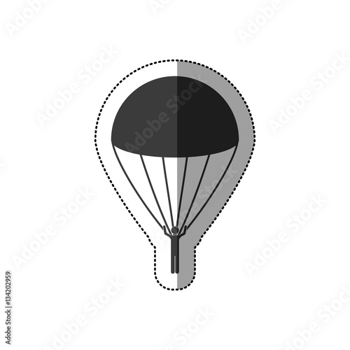 Skydiving extreme sport icon vector illustration graphic design