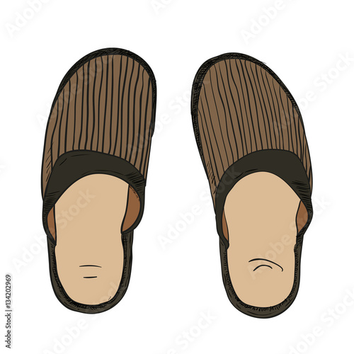 Vector color sketch of slippers