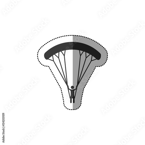Skydiving extreme sport icon vector illustration graphic design