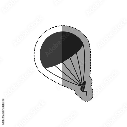 Skydiving extreme sport icon vector illustration graphic design