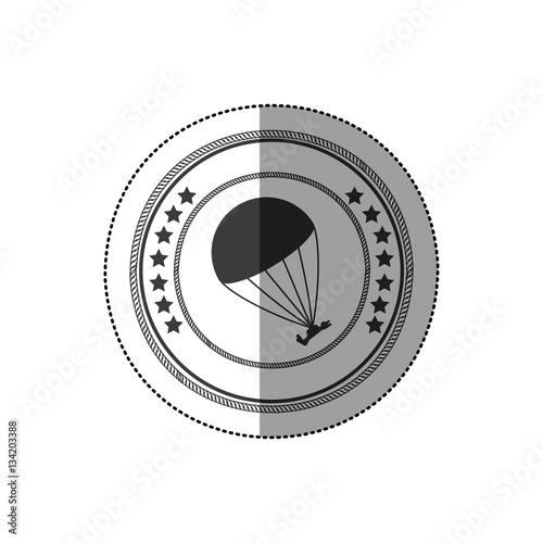 Skydiving extreme sport icon vector illustration graphic design