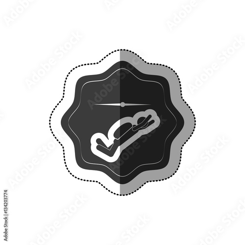 Skydiving extreme sport icon vector illustration graphic design