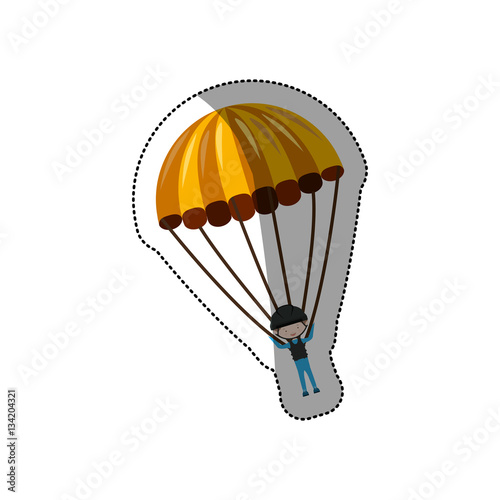 Skydiving extreme sport icon vector illustration graphic design