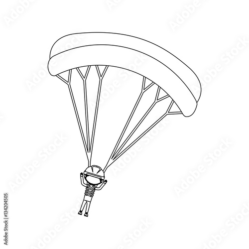Skydiving extreme sport icon vector illustration graphic design