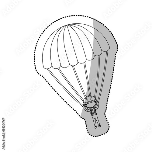 Skydiving extreme sport icon vector illustration graphic design