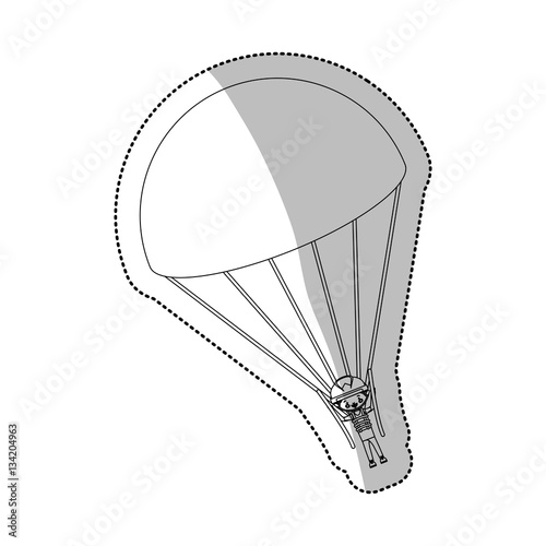 Skydiving extreme sport icon vector illustration graphic design