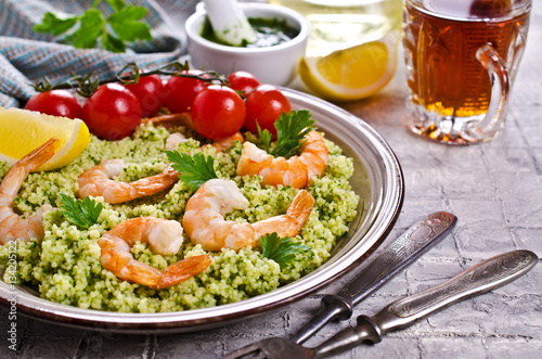 Couscous with shrimp