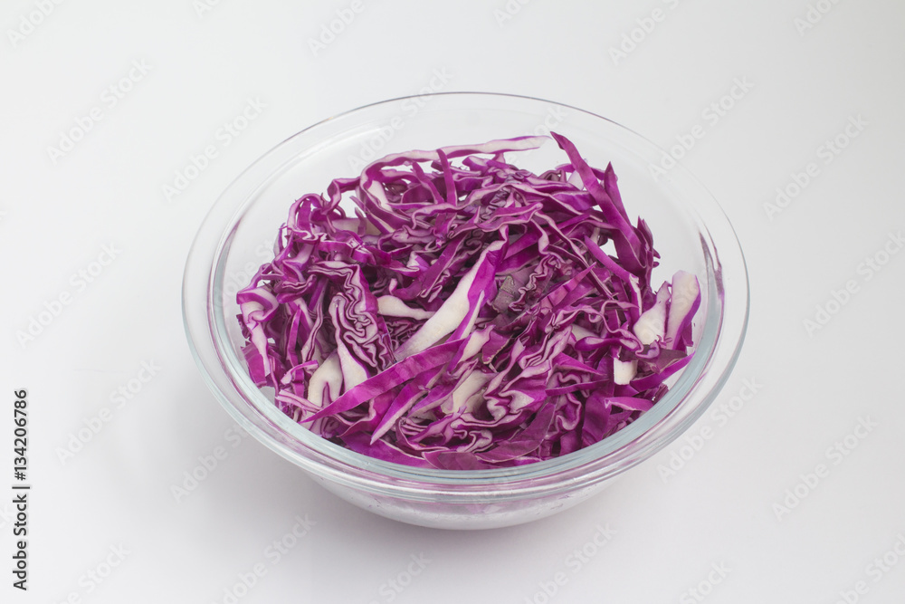 Cabbage Sliced into a bowl